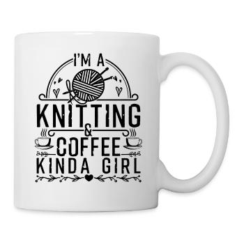 Je suis un tricot et un café une fille drôle de tricoteuse - Mug blanc - blanc - Droite