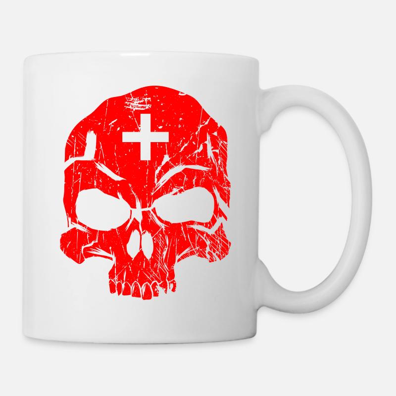 Schweiz Totenschädel - Tasse - Weiß