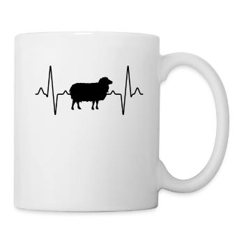 Schaf Herzschlag - Tasse - Weiß - Rechts