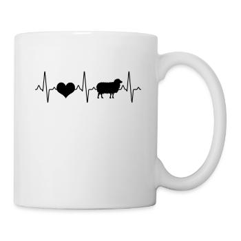 Schaf Herzschlag - Tasse - Weiß - Rechts