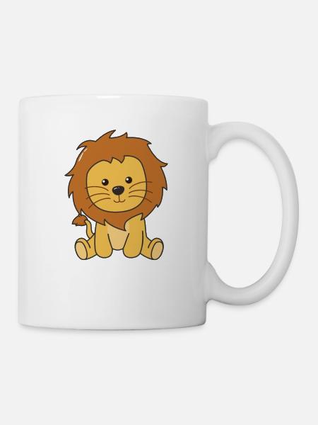 Löwe süße Tiere für Kinder König der Löwen - Tasse - Weiß