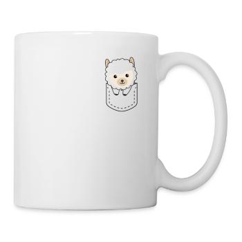 Alpaga en poche mignons alpagas en poche poitrine - Mug blanc - blanc - Droite