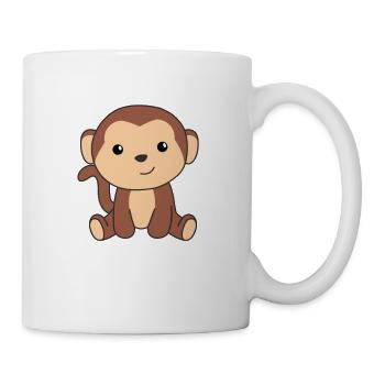 Affe süße Tiere im Dschungel lustige Affen - Tasse - Weiß - Rechts
