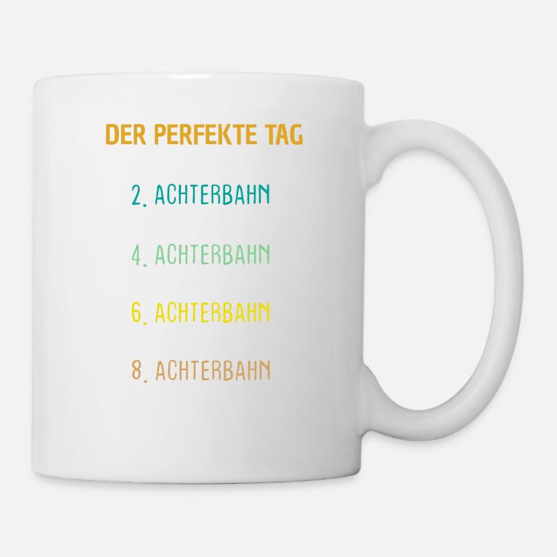 Achterbahn Freizeitpark Geschenk - Tasse - Weiß