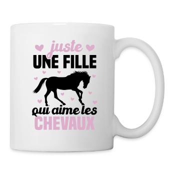 Juste une fille qui aime les chevaux humour - Mug blanc - blanc - Droite