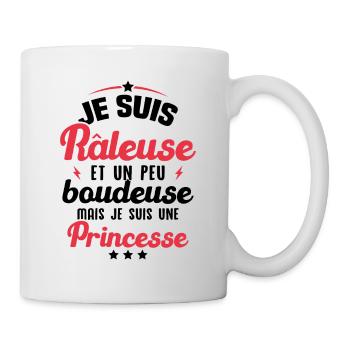 Un peu boudeuse mais je suis une princesse - Mug blanc - blanc - Droite