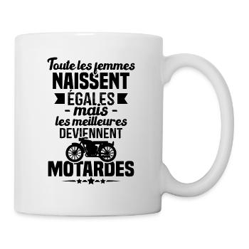 Les Meilleures Femmes Deviennent Motardes - Mug blanc - blanc - Droite