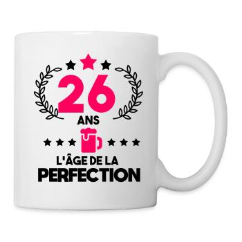 26 ans perfection - anniversaire apéro femme - Mug blanc - blanc - Droite