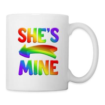 She's Mine Bi Bisexual LGBT Pride Month - Tasse - Weiß - Rechts