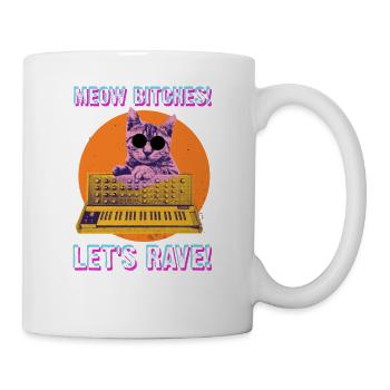 Techon Party Festival Rave EDM Trippy Cat - Mug - white - Right