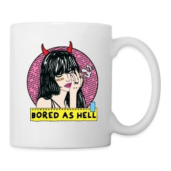 POP-ART Bored As Hell ARTWORK, Devil Frau 80s - Mug - white - Right