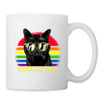 Sounds Gay I'm In LGBT Cat Pride Month - Tasse - Weiß - Rechts