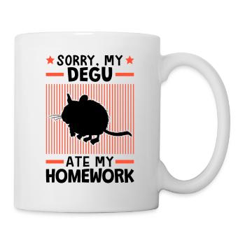 Degu ate my homework - Mug - white - Right