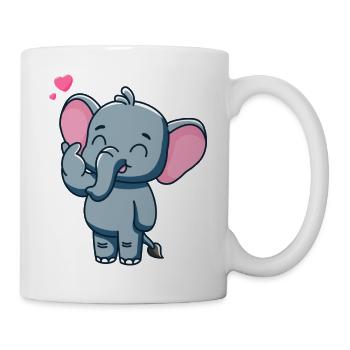 Süßer Baby Elefant mit Herz - Tasse - Weiß - Rechts