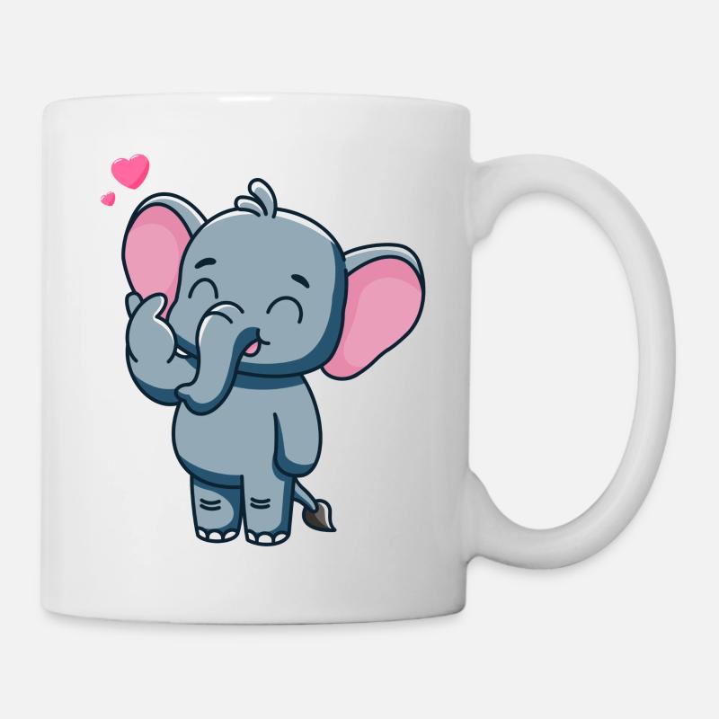 Süßer Baby Elefant mit Herz - Tasse - Weiß