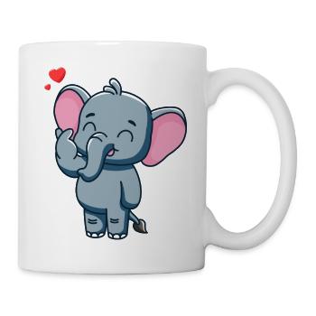 Süßer Baby Elefant mit Herz - Tasse - Weiß - Rechts