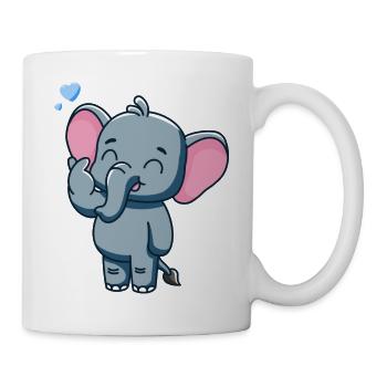 Süßer Baby Elefant mit Herz - Tasse - Weiß - Rechts