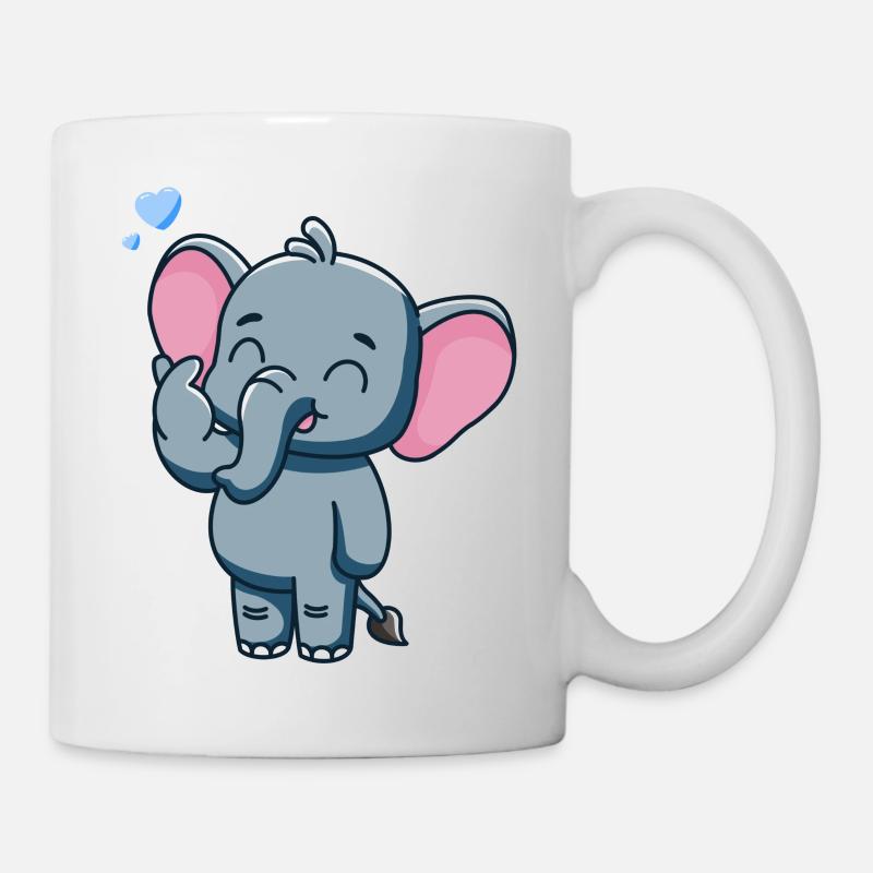Süßer Baby Elefant mit Herz - Tasse - Weiß