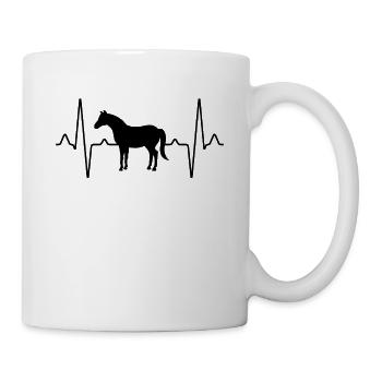 Pferd Herzschlag - Tasse - Weiß - Rechts