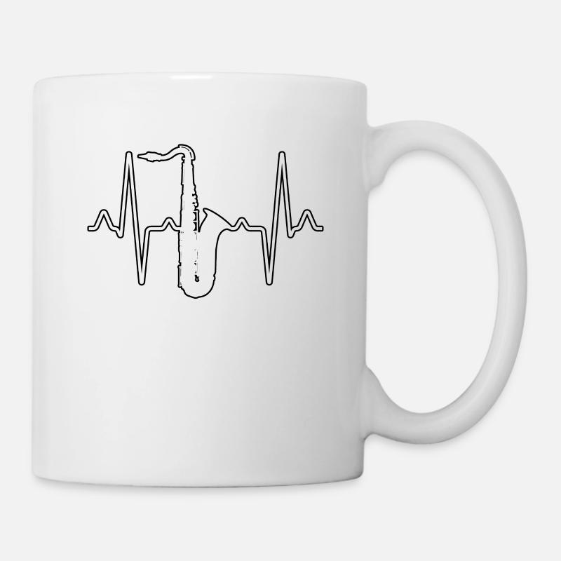 Saxophone Heartbeat - Mug blanc - blanc