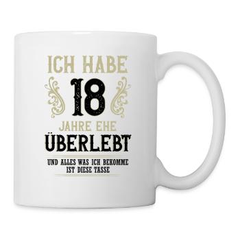 18 Jahre Verheiratet Türkishochzeit Geschenk - Tasse - Weiß - Rechts