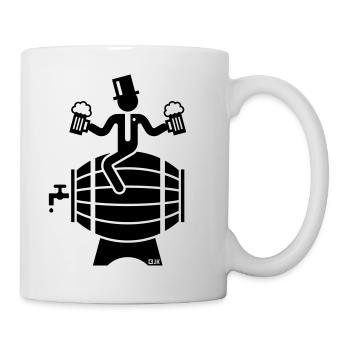 Groom On Beer Barrel (Stag Night / Bachelor Party) - Mug - white - Right