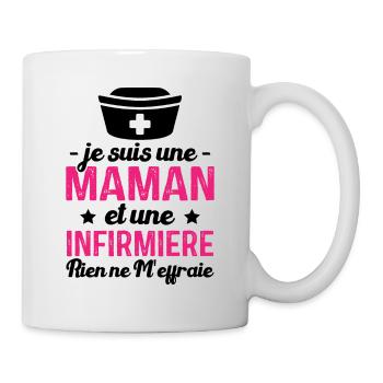 Je suis une maman et une infirmière humour cadeau - Mug blanc - blanc - Droite
