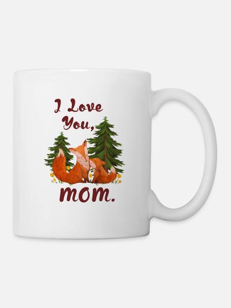 Ich liebe dich Mama Muttertag mit Füchsen - Tasse - Weiß