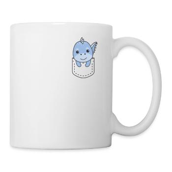 Dino dans la poche des dinosaures mignons dans la poche de la poitrine - Mug blanc - blanc - Droite