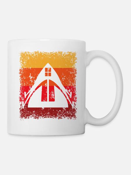 Zelten Zelt - Tasse - Weiß