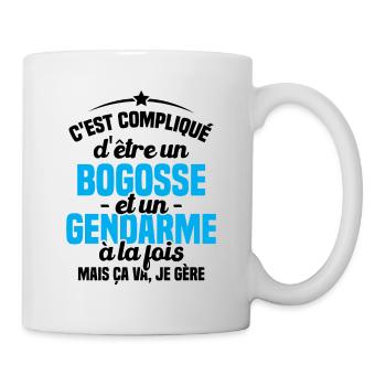Bogosse et Gendarme, Humour Cadeau Gendarme - Mug blanc - blanc - Droite