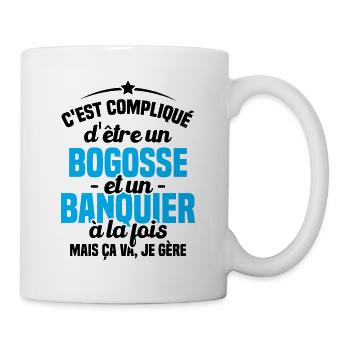 Bogosse et Banquier, Cadeau pour banquier - Mug blanc - blanc - Droite