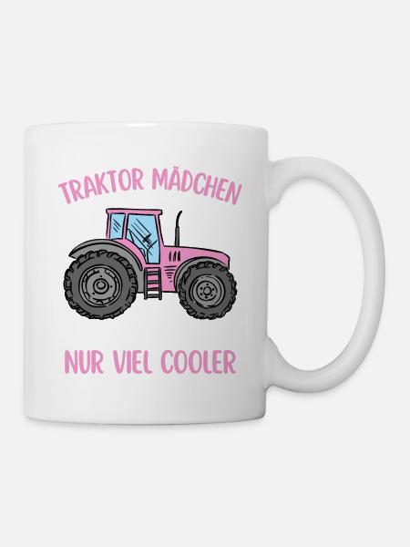 Traktor Mädchen Landwirt Trecker - Tasse - Weiß