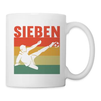 7 Jahre süßes Fußball Fußballer 7. Geburtstag - Tasse - Weiß - Rechts