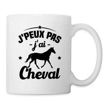 J'peux pas j'ai cheval - Mug blanc - blanc - Droite