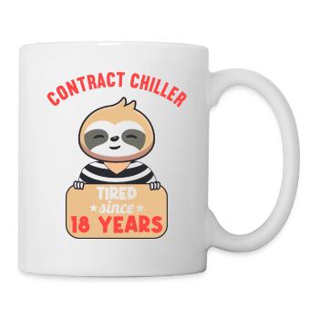 Auftragschiller 18 ans 18ème anniversaire paresseux - Mug blanc - blanc - Droite