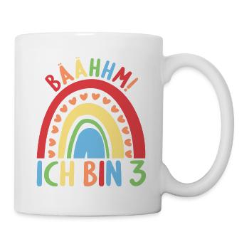 3 Jahre Geburtstagskind Regenbogen 3. Geburtstag - Tasse - Weiß - Rechts