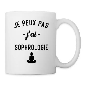 Je peux pas j'ai sophrologie / idée cadeau humour - Mug blanc - blanc - Droite