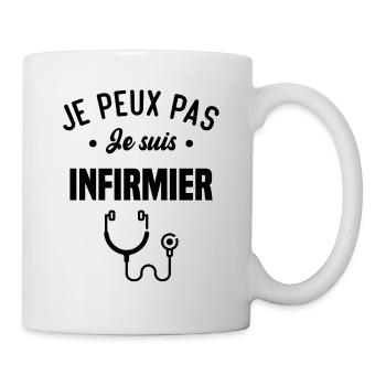 Je peux pas je suis Infirmier humour cadeau - Mug blanc - blanc - Droite