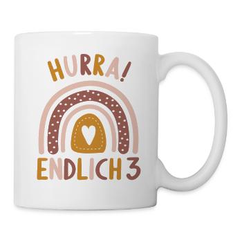 3 Jahre Geburtstagskind Regenbogen 3. Geburtstag - Tasse - Weiß - Rechts