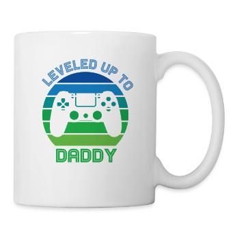 Leveled up to Daddy - Tasse - Weiß - Rechts