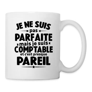Pas parfaite mais je suis comptable humour cadeau - Mug blanc - blanc - Droite