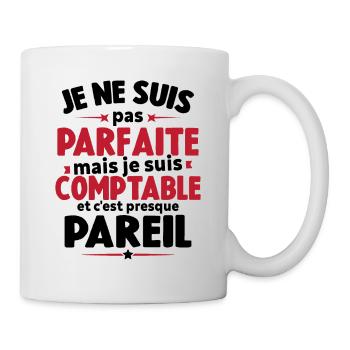 Pas parfaite mais je suis comptable humour cadeau - Mug blanc - blanc - Droite