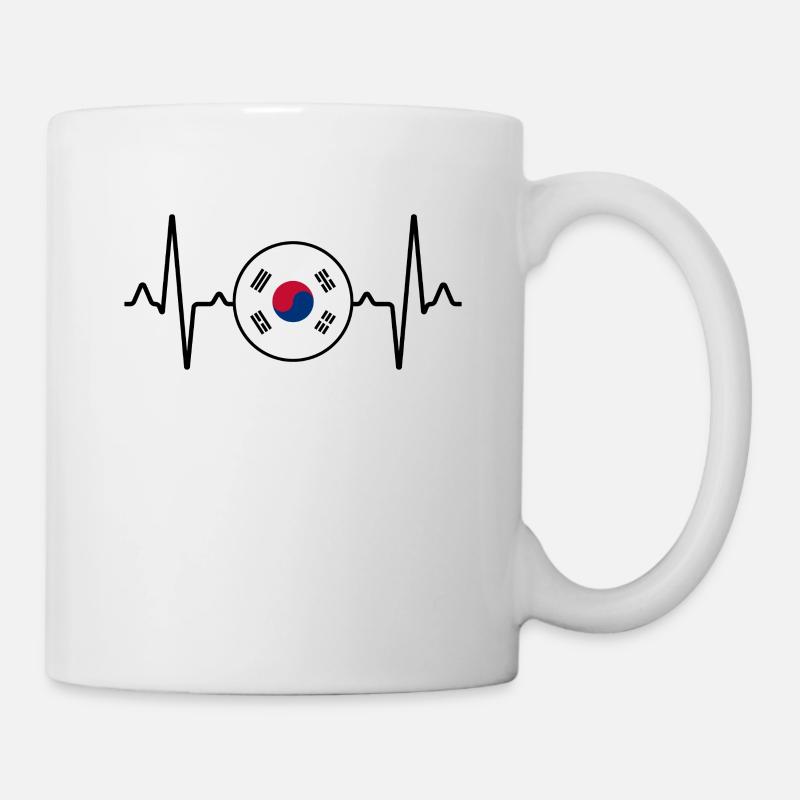 Corée du Sud Heartbeat - Mug blanc - blanc
