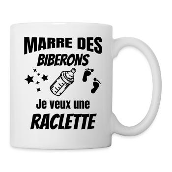 marre des biberons, je veux une raclette. Bébé - Mug blanc - blanc - Droite