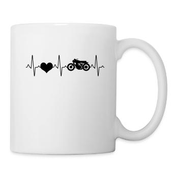 Motorrad Herzschlag - Tasse - Weiß - Rechts