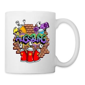 Augsburg Germany City Graffiti Sprayer Skater - Mug - white - Right