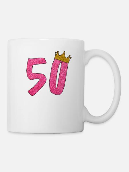 50 Birthday Queen 50th Birthday Queen 50 Years Old - Tasse - Weiß