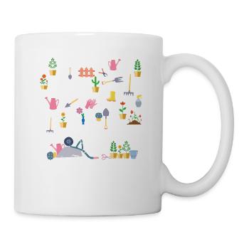 Musikalische Gartenarbeit Garten Natur Pflanze - Tasse - Weiß - Rechts