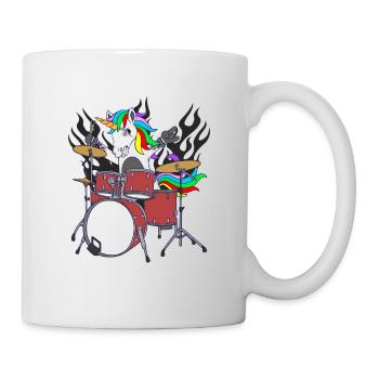 Unicorn Drummer Band Music - Mug blanc - blanc - Droite